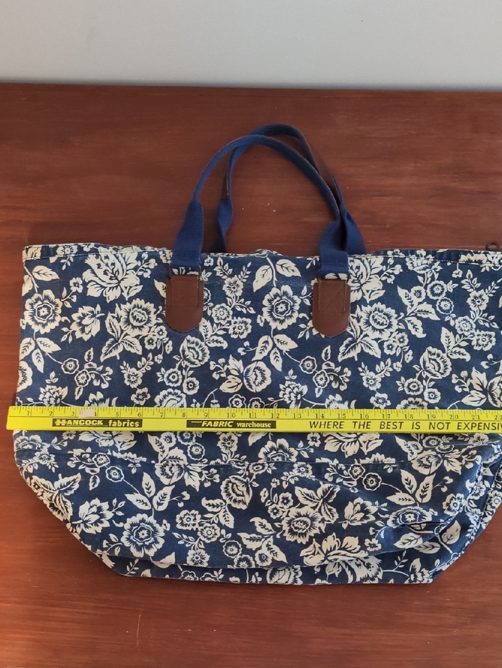 Vintage Gap Large Blue Floral Tote Bag